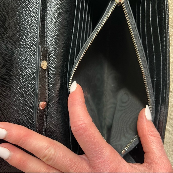 YSL / SAINT LAURENT BLACK CLASSIC CASSANDRE WALLET ON CHAIN IN GRAINED LEATHER - Picture 8 of 16